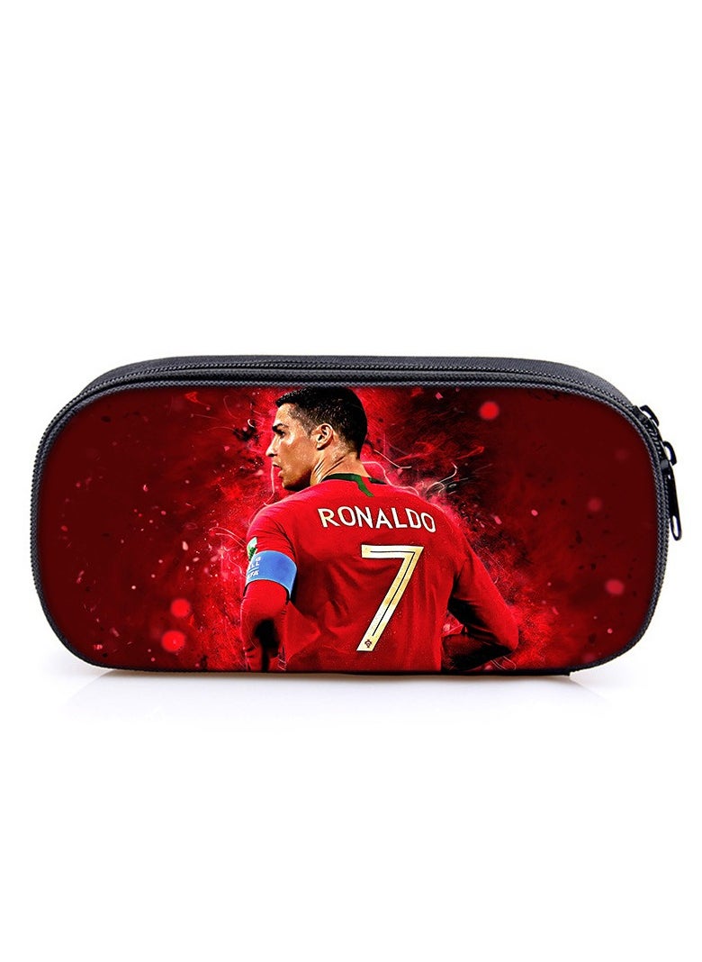 Generic - Cristiano Ronaldo Large Capacity Pencil Case Compartment Pouch Pen Bag for School Teen Boy gift for boy - Image 1