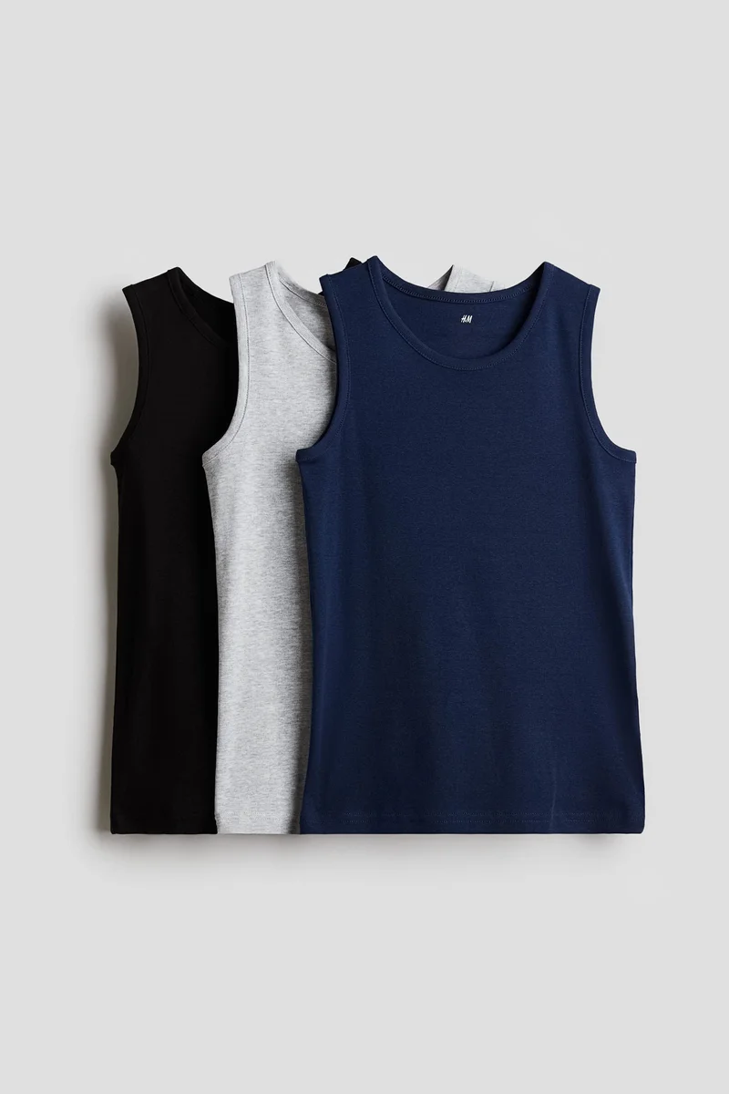 H&M 3-pack cotton jersey vest tops