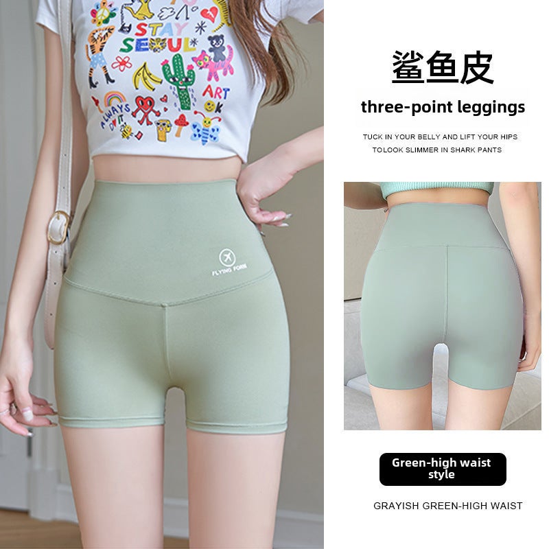 Summer Thin Anti-Exposure Safety Shorts for Women Green [aircraft] three-point shark pants 