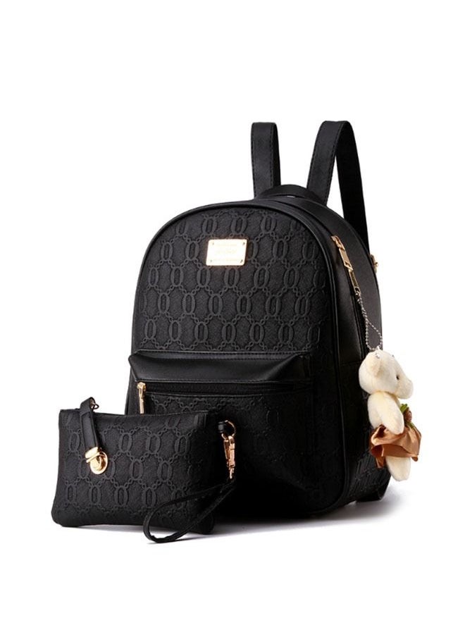 Arabest - 4pcs Ladies Youth Backpack Set Messenger Bag Pu Leather Lightweight Large Capacity Suit - Image 1