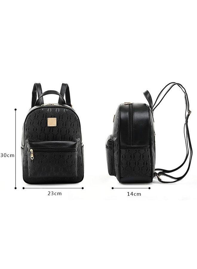 Arabest - 4pcs Ladies Youth Backpack Set Messenger Bag Pu Leather Lightweight Large Capacity Suit - Image 1