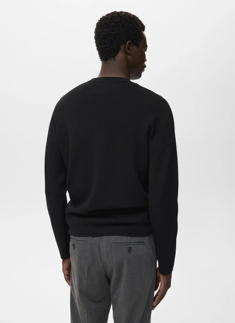 Mango Man Medium-knit regular-fit sweater