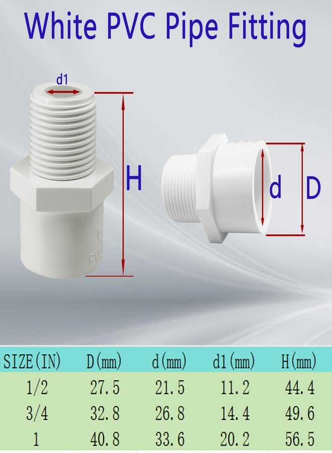 مجموعة YTFSA من 10 قطع من وصلات أنابيب PVC بيضاء، وصلة أنبوب PVC مقاس 1 بوصة لأنابيب PVC من النوع Sch40، موصل محول وصلة أنبوب PVC بخيط ذكر NPT مقاس 1 بوصة، مقبس × ذكر NPT - 1 بوصة - Image 3