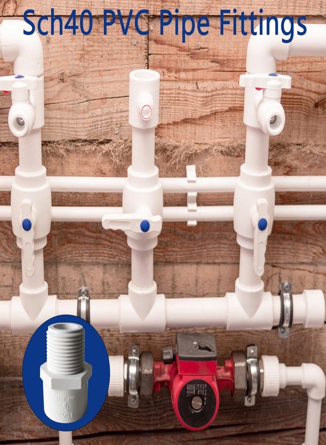 مجموعة YTFSA من 10 قطع من وصلات أنابيب PVC بيضاء، وصلة أنبوب PVC مقاس 1 بوصة لأنابيب PVC من النوع Sch40، موصل محول وصلة أنبوب PVC بخيط ذكر NPT مقاس 1 بوصة، مقبس × ذكر NPT - 1 بوصة - Image 5