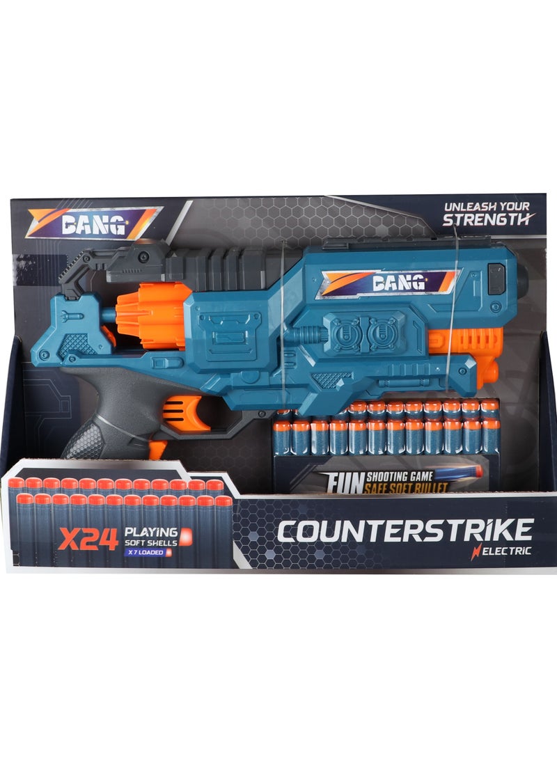 Bang Bang - Counter Strike Toy Gun with 24 Bullets, Electric Firing, Long Range Shooting for Kids  - Image 1