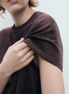 MANGO Regular-Fit Linen T-Shirt  - Image 3
