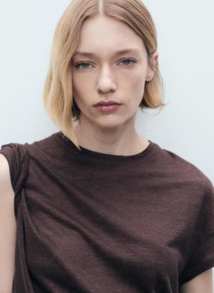 MANGO Regular-Fit Linen T-Shirt  - Image 4