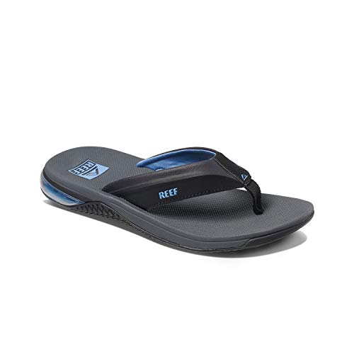 Reef Anchor Mens Beach Flip Flop, Water Friendly, Cushioning Heel Airbag, Grey/Blue, 13 - Image 1