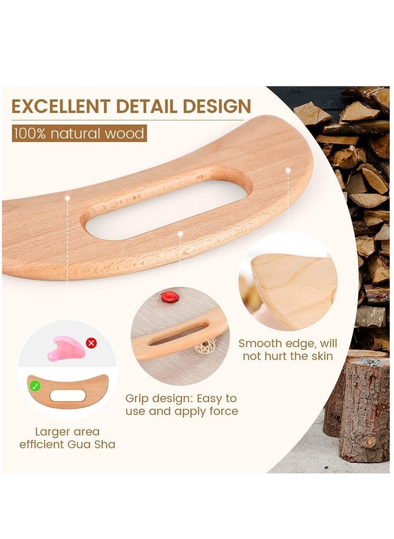 Arabest - Wooden Body Gua Sha Tool Set, Wood Therapy Massage Tools, Leg Back Neck Massager for Lymphatic Drainage, Body Shaping, Pain Relief(6 in 1) - Image 1