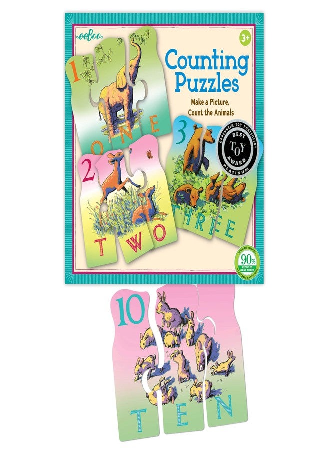 eeBoo: Animal Counting Puzzle, Perfect Project for Little Hands, Aids in Development of Pattern, Shape, and Color Recognition, Offers Children a Task, Make a Picture, and Count Animals - Image 2