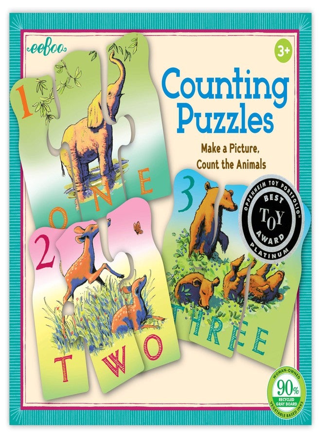 eeBoo: Animal Counting Puzzle, Perfect Project for Little Hands, Aids in Development of Pattern, Shape, and Color Recognition, Offers Children a Task, Make a Picture, and Count Animals - Image 1