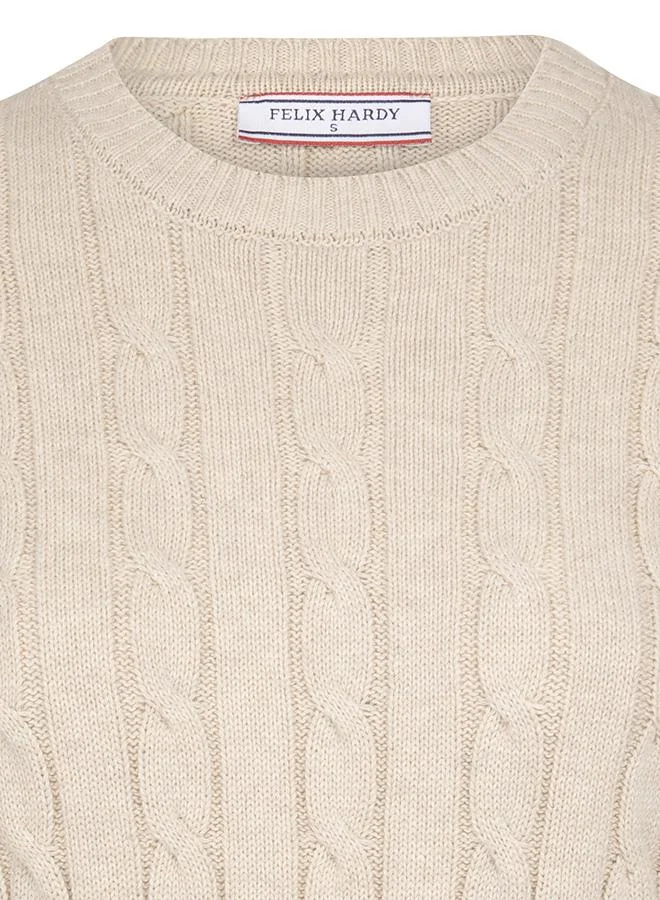 FELIX HARDY V-Neck Cable Knit Pullover