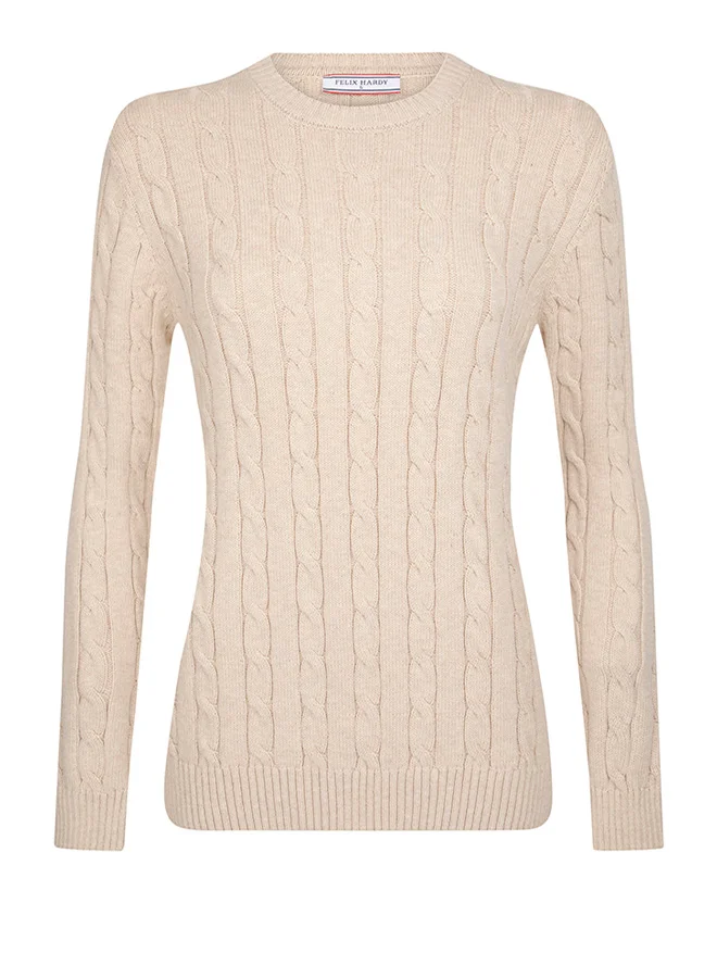 FELIX HARDY V-Neck Cable Knit Pullover