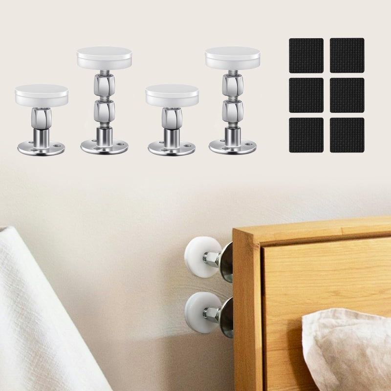 CRETBEL 4PCS Adjustable Bed Frame AntiShake Tool Upgraded for Loft Beds Headboard Stoppers with Free Furniture Pads and Screws Protect The Wall from Banging Easy to Install 1125in