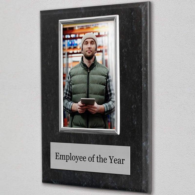 PlaqueMaker Pre-designed Employee of the Month, Quarter or Year Award Plaque - 8 x 10" Photo Plaque holds a 6 x 4" Portrait Photo (Year) - Image 4