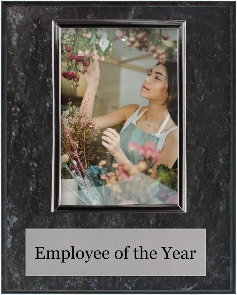 PlaqueMaker Pre-designed Employee of the Month, Quarter or Year Award Plaque - 8 x 10" Photo Plaque holds a 6 x 4" Portrait Photo (Year) - Image 2
