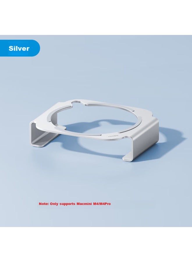 Hagibis Mac Mini M4/m4 Pro Stand Base Mac Mini Computer Host Accessories Desktop Support Stand Heat Dissipation Bracket Aluminum Alloy Metal - Image 2