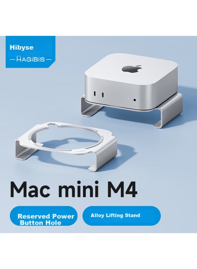 Hagibis Mac Mini M4/m4 Pro Stand Base Mac Mini Computer Host Accessories Desktop Support Stand Heat Dissipation Bracket Aluminum Alloy Metal - Image 1