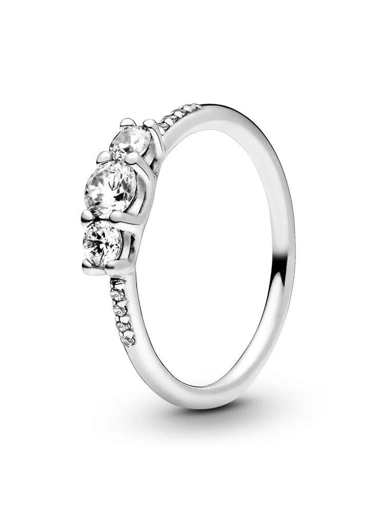 Clear Three-Stone Ring