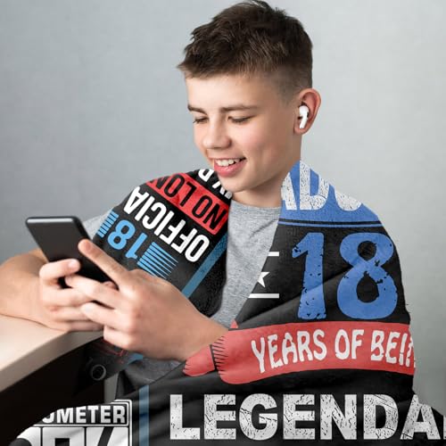 Dfaqehk 18th Birthday Gifts for Boy, 18 Year Old Boy Birthday Gifts, Gifts for Boys Turning 18, 18 Birthday Gift Ideas Throw Blanket 60 x 50 Inch, Gifts for 18 Year Old Male, 18 Bday Decorations for Men - Image 3