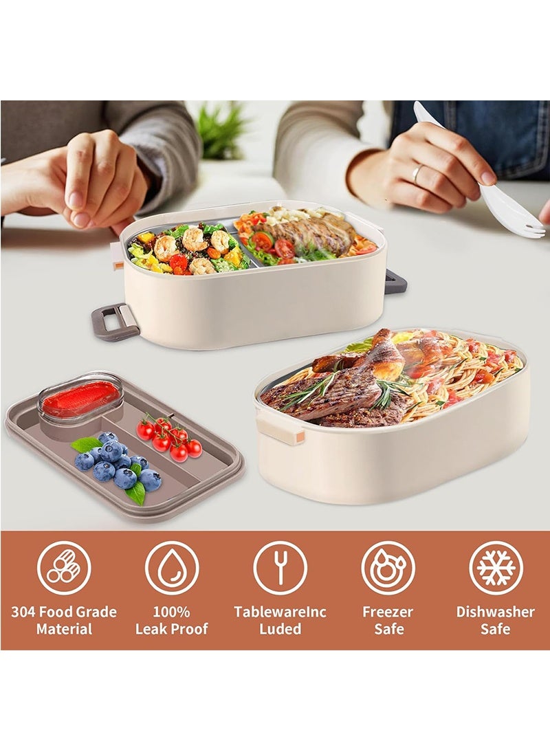 Topyich Stainless Steel Lunch Box, Portable 2 Tiffin box for Office & School, Insulated Bento Box with Lunch Bag and Spoon  - Image 5
