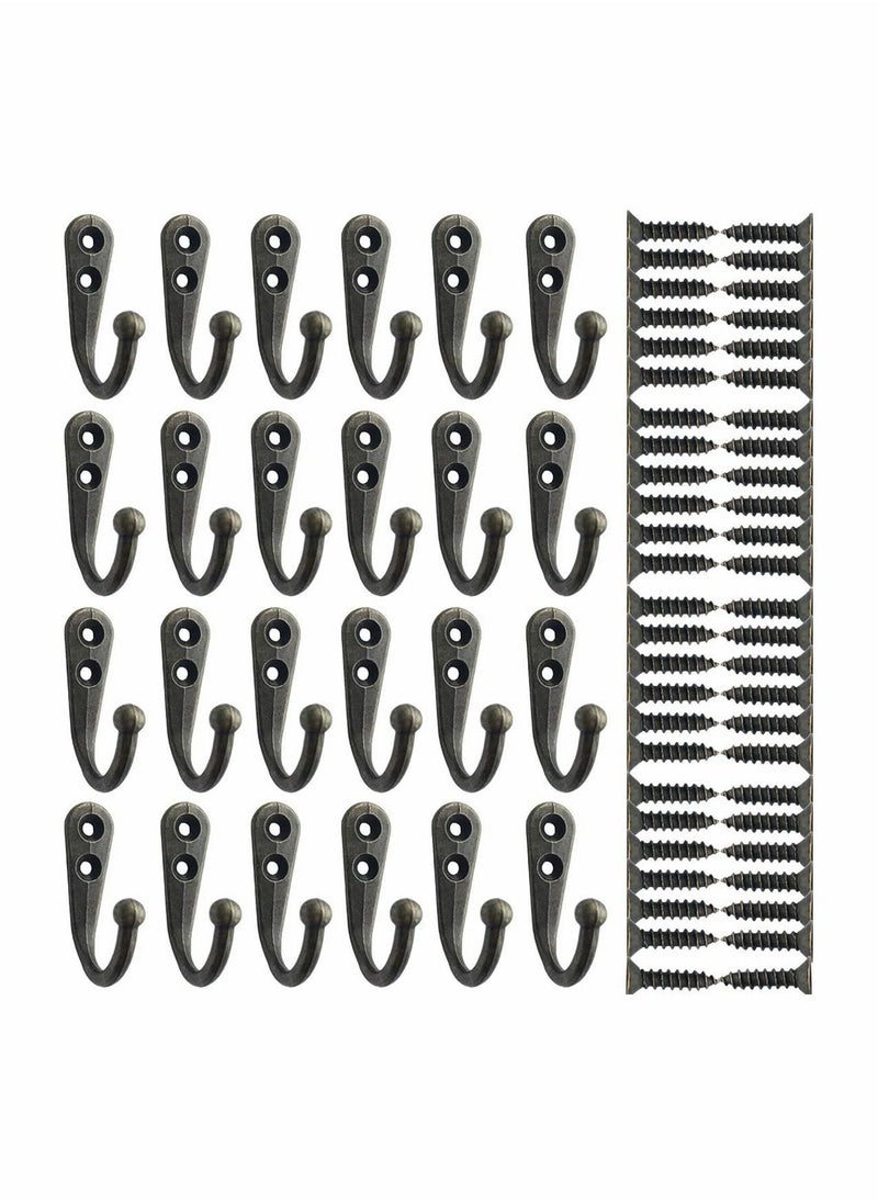 Coat Hook Bronze Vintage Wall Mounted Hook with Screws, No Scratch, for Hanging Coffee Cups, Jewelry, Key, Hat, Kitchen Towel Little Hook, Farmhouse Retro 24 Pcs - Image 1