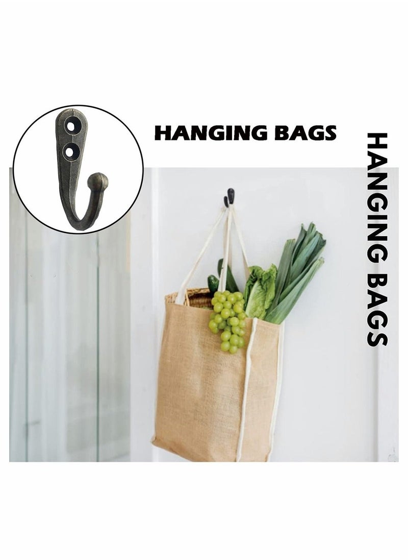 Coat Hook Bronze Vintage Wall Mounted Hook with Screws, No Scratch, for Hanging Coffee Cups, Jewelry, Key, Hat, Kitchen Towel Little Hook, Farmhouse Retro 24 Pcs - Image 3