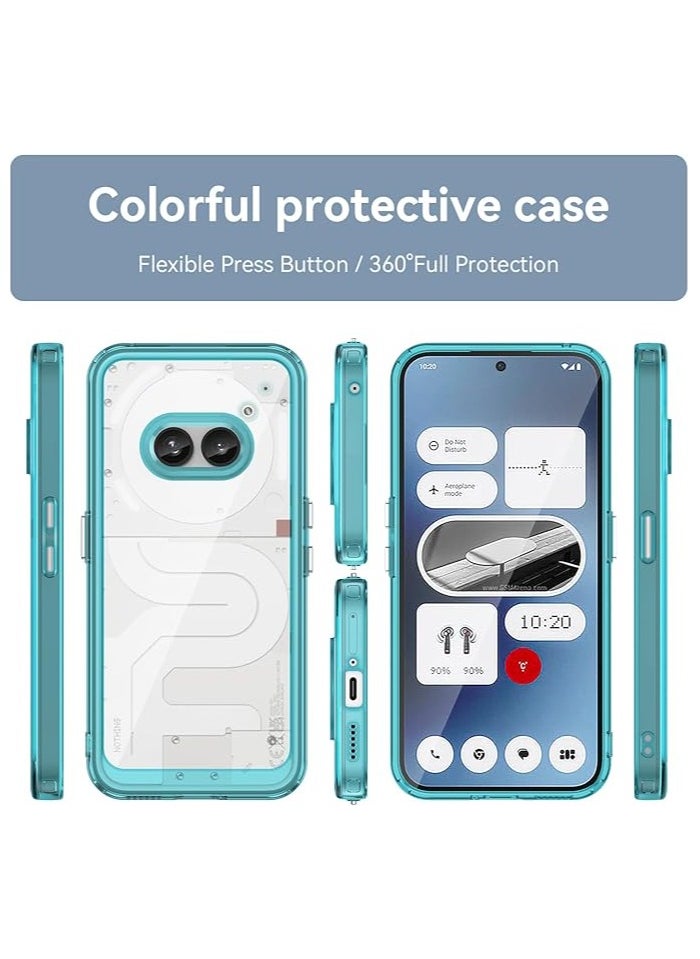 جراب Case for Nothing Phone 2A، ممتص صدمات ناعم مع غطاء خلفي صلب من مادة البولي كربونات الشفافة مقاوم للصدمات جرابات Cases for Nothing Phone 2A-أزرق