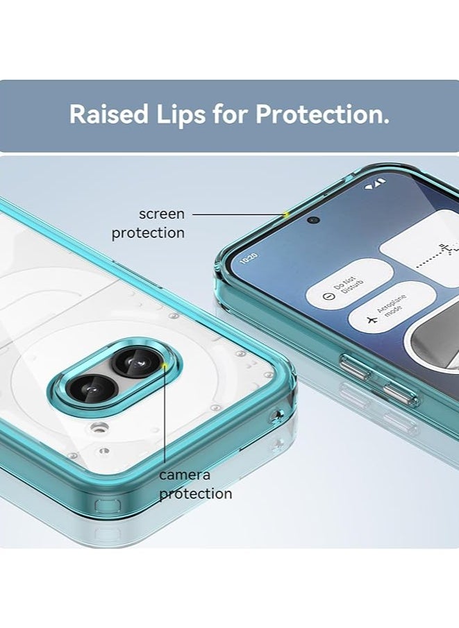 جراب Case for Nothing Phone 2A، ممتص صدمات ناعم مع غطاء خلفي صلب من مادة البولي كربونات الشفافة مقاوم للصدمات جرابات Cases for Nothing Phone 2A-أزرق