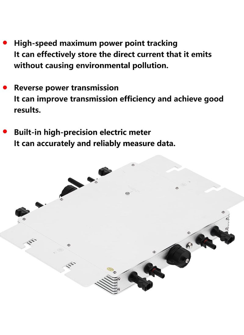 GGOOT - WVC-2800 Micro Solar Inverter Grid Tied 22-60VDC Input 120-230VAC Output, 2800W IP65 Waterproof Pure Sine Wave Inverter Built in MPPT Controller, Natural Cooling Remote Controller, Single 3 Phase - Image 1