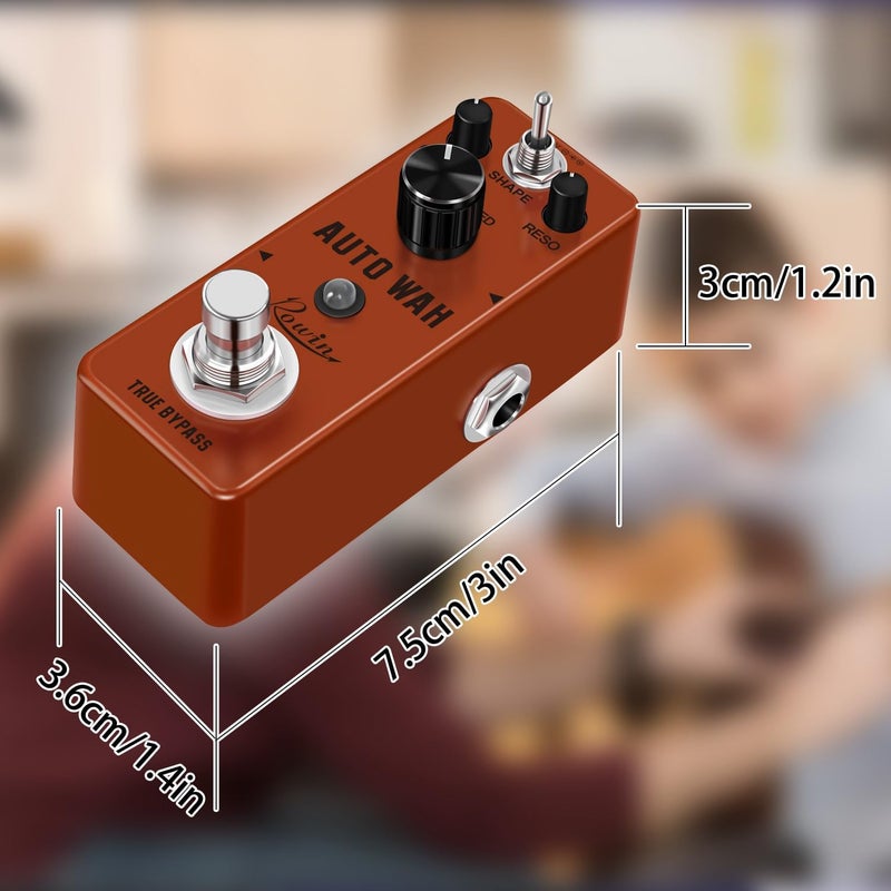 Rowin Auto Wah Guitar Effect Pedal Single Effect Mini Digital Pedal for Electric Guitar and Bass with True Bypass Switch Zinc Alloy Body LEF-3804 - Image 4