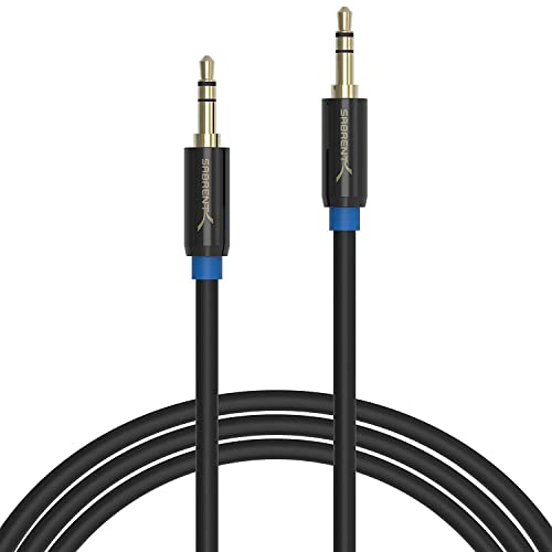 SABRENT 3.5mm Gold Plated Premium Auxiliary Male to Male AUX Cable [Step Down Design] 16 Feet (CB-AUX5) - Image 1