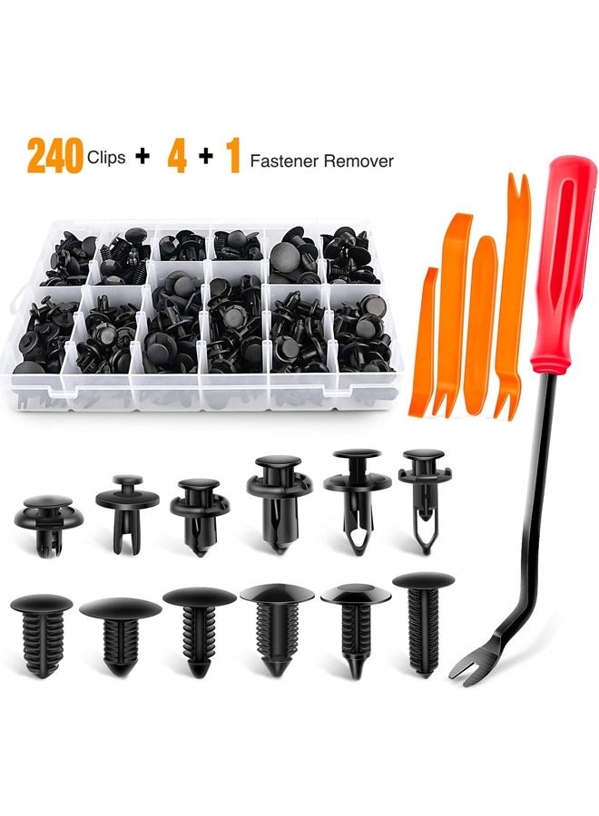 Beauenty 240PCS Bumper Retainer Clips Car Plastic Rivets Fasteners Push Retainer Kit Most Popular Sizes Auto Push Pin Rivets Set -Door Trim Panel Fender Clips for Honda Chrysler GM Ford Toyota - Image 2