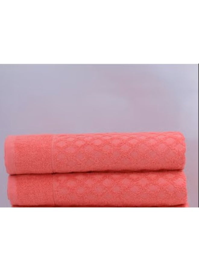 بالتيك لينين مجموعة مناشف حمام من القطن بنسبة 100% من Diamond Jacquard، مقاس 70 × 140 سم، عبوة من منشفتين عالي الجودة - Image 1