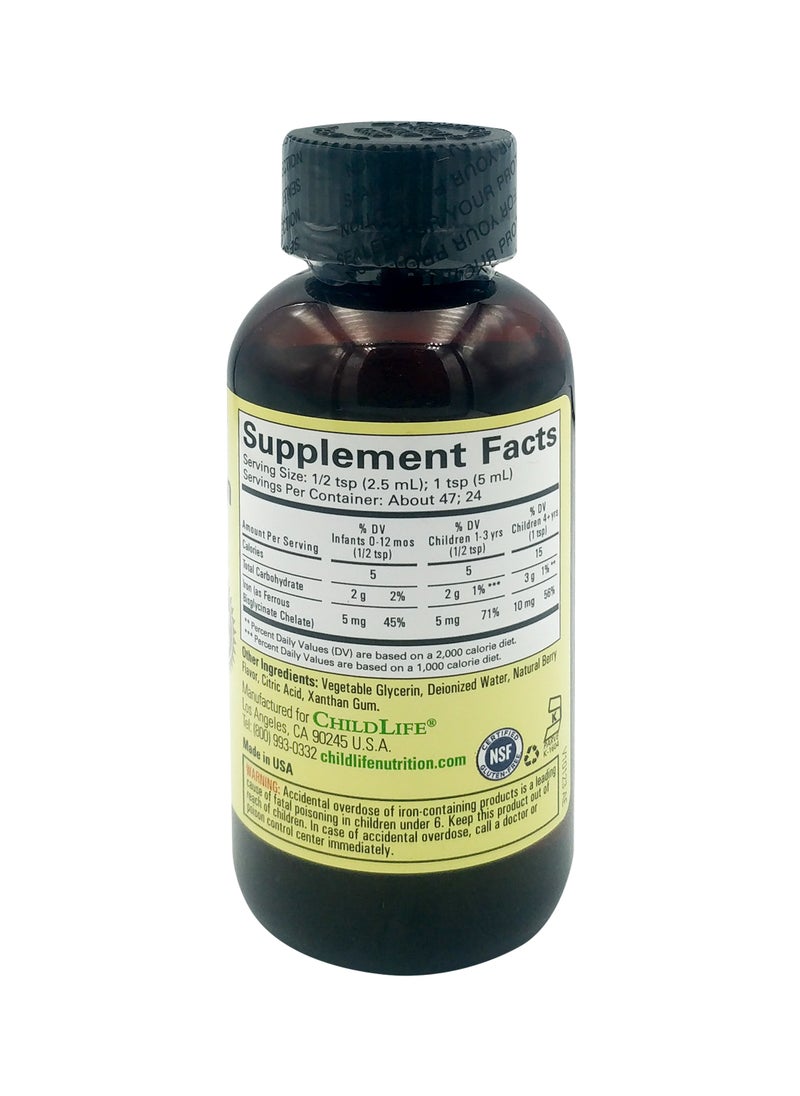 CHILDLIFE - Childlife Essentials Liquid Iron Natural Berry Flavour 4 fl. Oz. (118ml) - Image 1