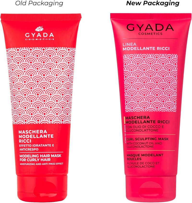 GYADA COSMETICS Curly Modelling Mask for Dry and Frizzy Hair Gives Softness Elasticity Definition Detangling and Antifrizz Effect with Coconut Oil and Gluconolactone 200ml - Image 1