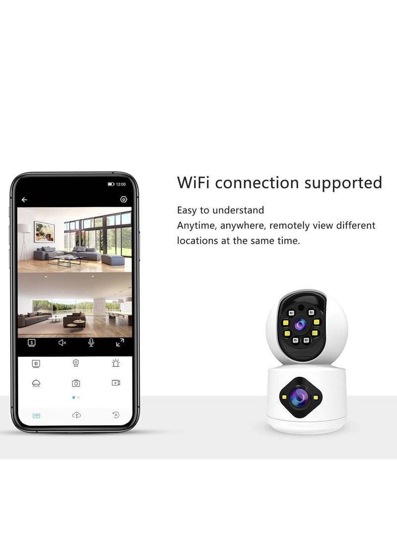 Generic - Garosa Dual Lens Design Security Camera 2 Way Talk Full Panoramic View Baby Camera Monitor High Definition Dual Lens Indoors Security Camera - Image 1