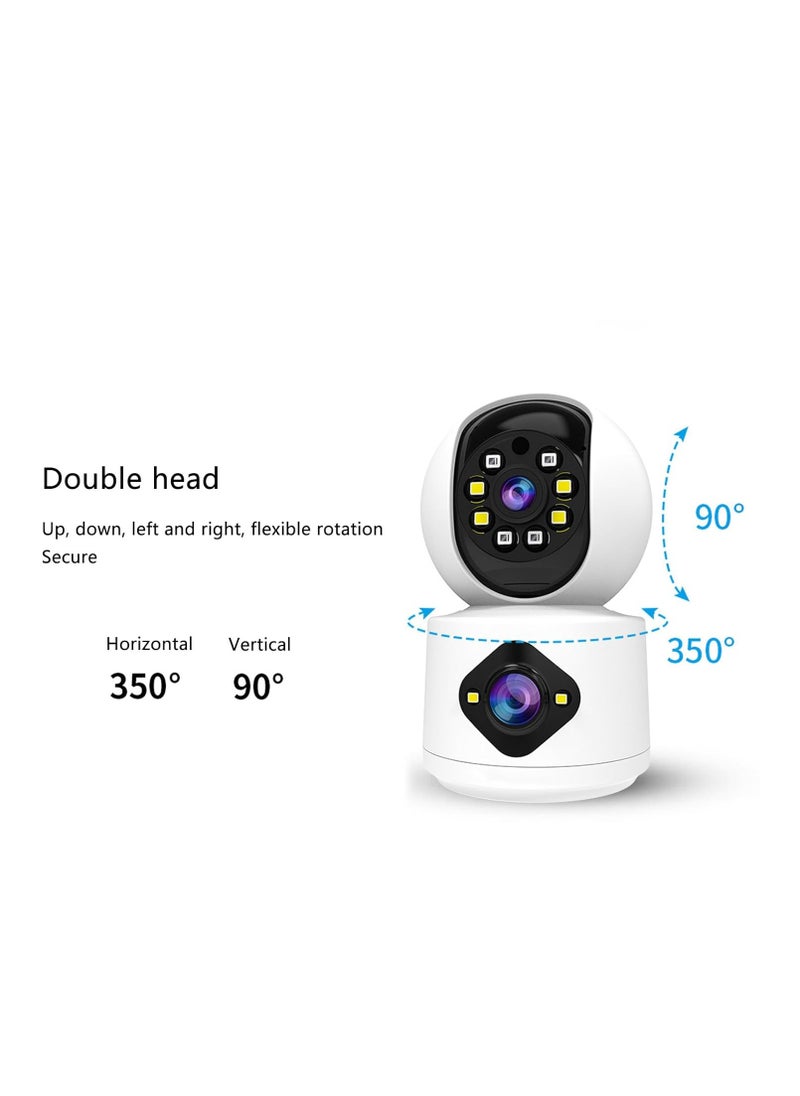 Generic - Garosa Dual Lens Design Security Camera 2 Way Talk Full Panoramic View Baby Camera Monitor High Definition Dual Lens Indoors Security Camera - Image 1