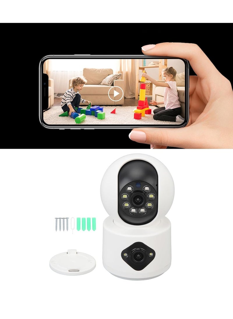 Generic - Garosa Dual Lens Design Security Camera 2 Way Talk Full Panoramic View Baby Camera Monitor High Definition Dual Lens Indoors Security Camera - Image 1