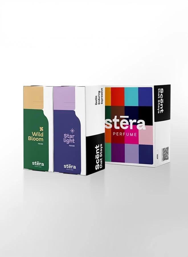 Stera Perfume LIMITLESS TOGETHER Couple's Perfume Set of 2 - WILD BLOOM (Men) + STAR LIGHT (Women) Eau De Parfum - 50ml (Each), Premium Gift Set