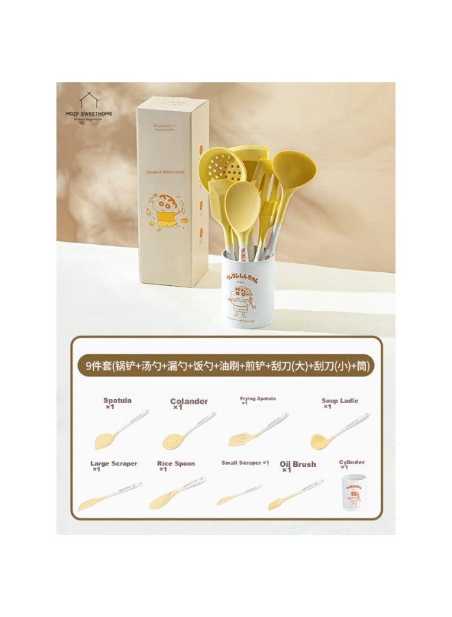 MDZF SWEET HOME Modern Housewife [crayon Shin-chan Collaboration] Silicone Spatula Set, 9-piece Kitchen Utensils For Cooking And Soup, Non-stick Spatula, Specialized Kitchen Tools  - Image 1