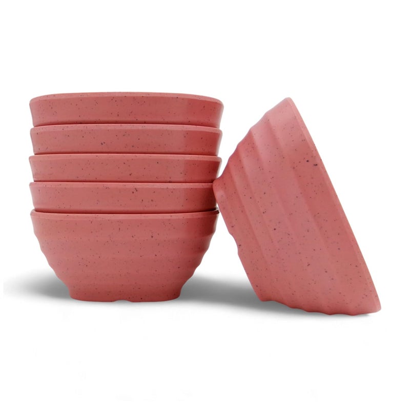 Superware | Pure Melamine | Square Round Katori Set - Pink Sand 3.5” (6 nos.) | Stain Free, Glazed Finish - Image 2