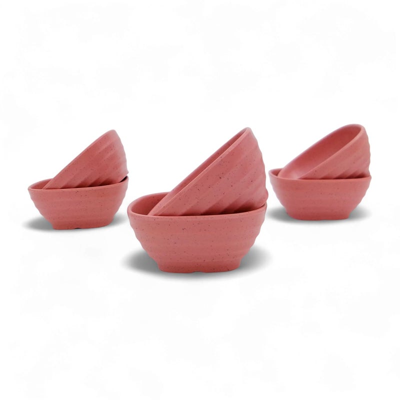 Superware | Pure Melamine | Square Round Katori Set - Pink Sand 3.5” (6 nos.) | Stain Free, Glazed Finish - Image 5