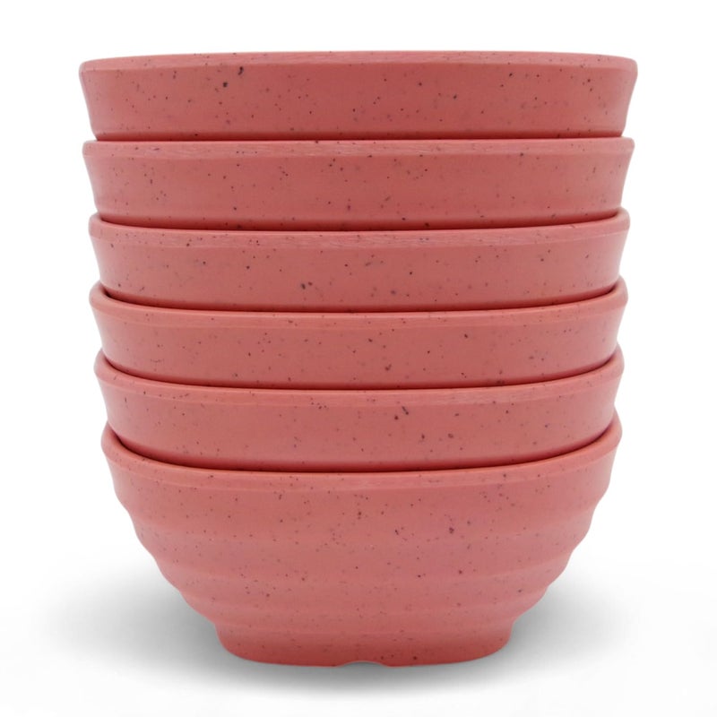 Superware | Pure Melamine | Square Round Katori Set - Pink Sand 3.5” (6 nos.) | Stain Free, Glazed Finish - Image 1