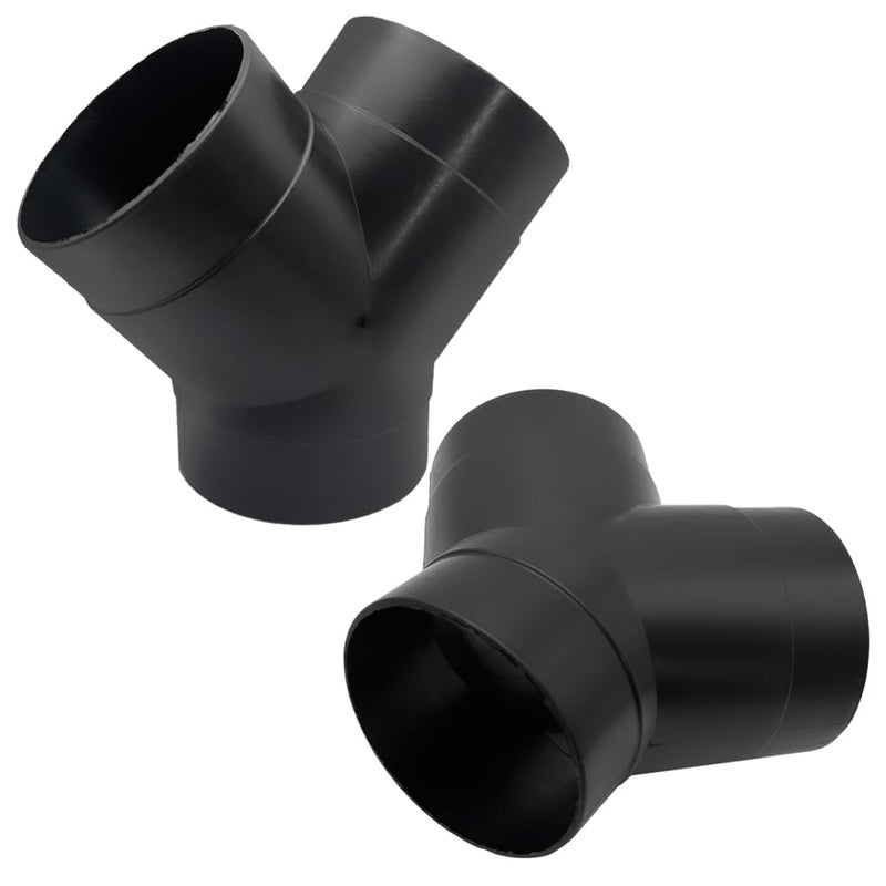 Cotonlake Car Heater Warm Straight 3 Way Air Ducting Pipe 75mm Y Shape Outlet Connector 3 inch Duct Joiner Connector Pipe Black Plastic 2PCS - Image 2