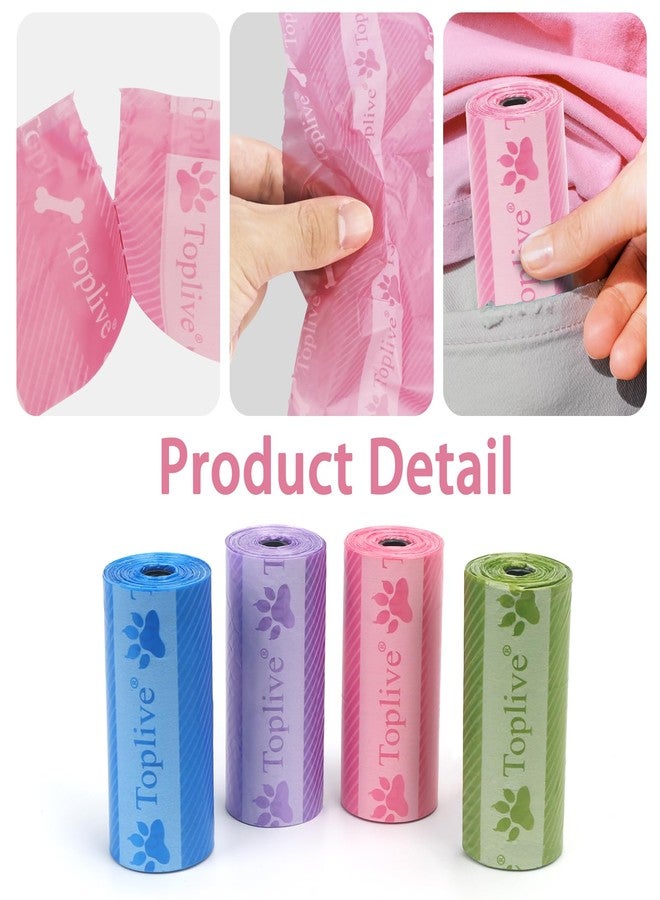 Toplive Dog Poop Bags Rolls, Pet Waste Bags, Extra Thick Strong Leak-Proof Dog Bag for Poop 8 Rolls (120 Bags), Assorted Colors with Cute Prints - Image 5