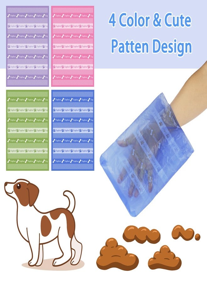 Toplive Dog Poop Bags Rolls, Pet Waste Bags, Extra Thick Strong Leak-Proof Dog Bag for Poop 8 Rolls (120 Bags), Assorted Colors with Cute Prints - Image 4