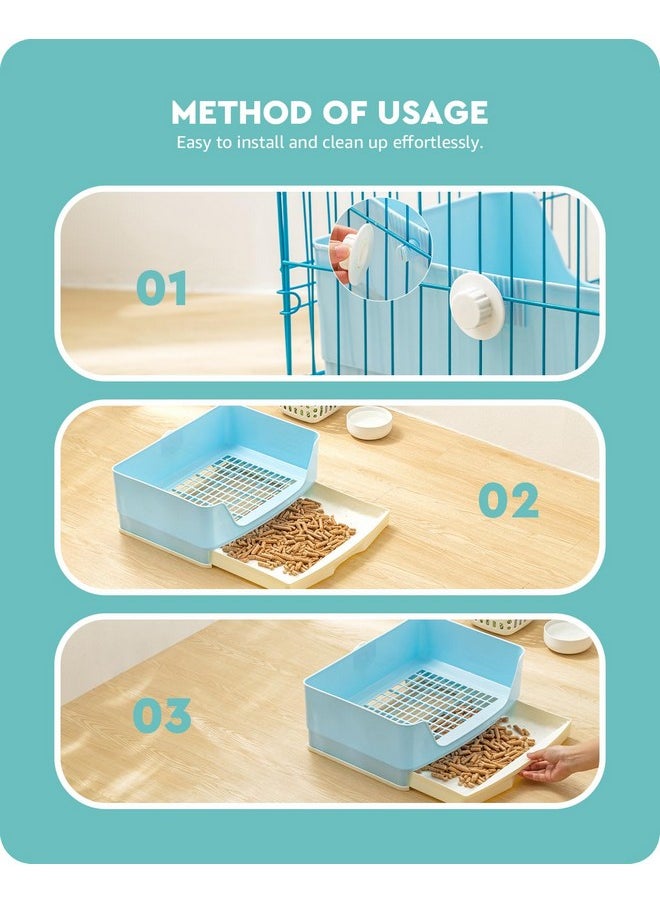 baffect Baffect Rabbit Litter Box, 2pcs (Blue)  - Image 3