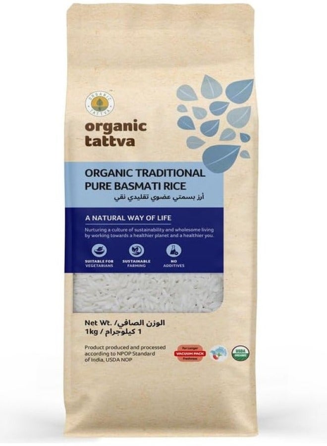 Organic Tattva Traditional Pure Basmati Rice 1 Kg - Image 1