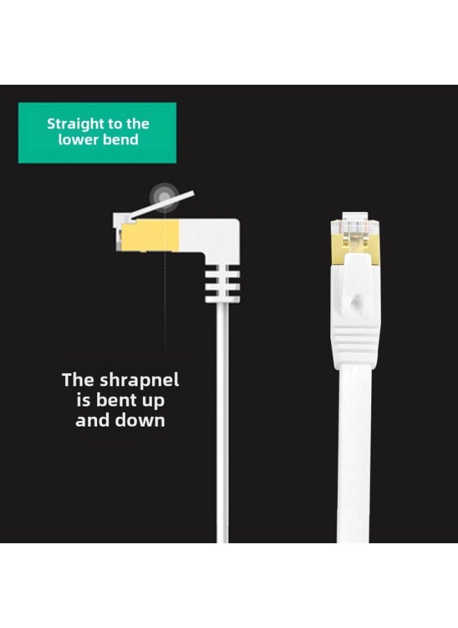 Generic Six Types Of Network Cable Flat Oxygen-free Copper Gigabit Elbow Cat6 High-speed Computer Broadband Network Over 50 M M Outdoor-Color:Up Bend To Down Bend-Line Length:3 M  - Image 4